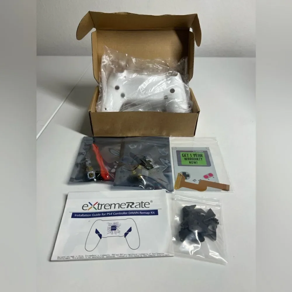 XtremeRate White Dawn Programable Remap Kit for PS4 Controller & 4 Back